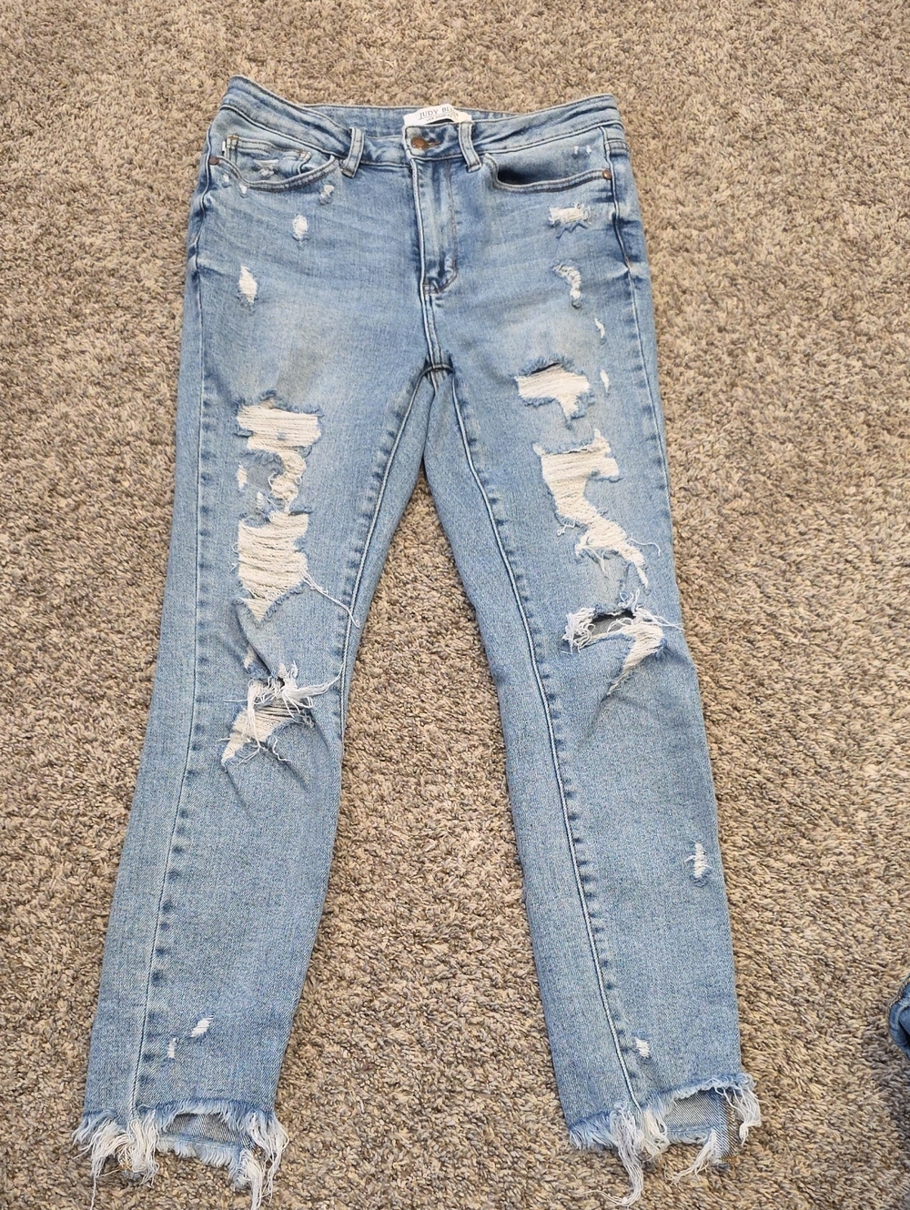 Judy Blue Light Blue Distressed Skinny Leg Jeans